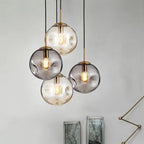 Glass Spherical Pendant Light Fixture - Modern Hanging Lamp for Kitchen, Dining Room & Living Spaces