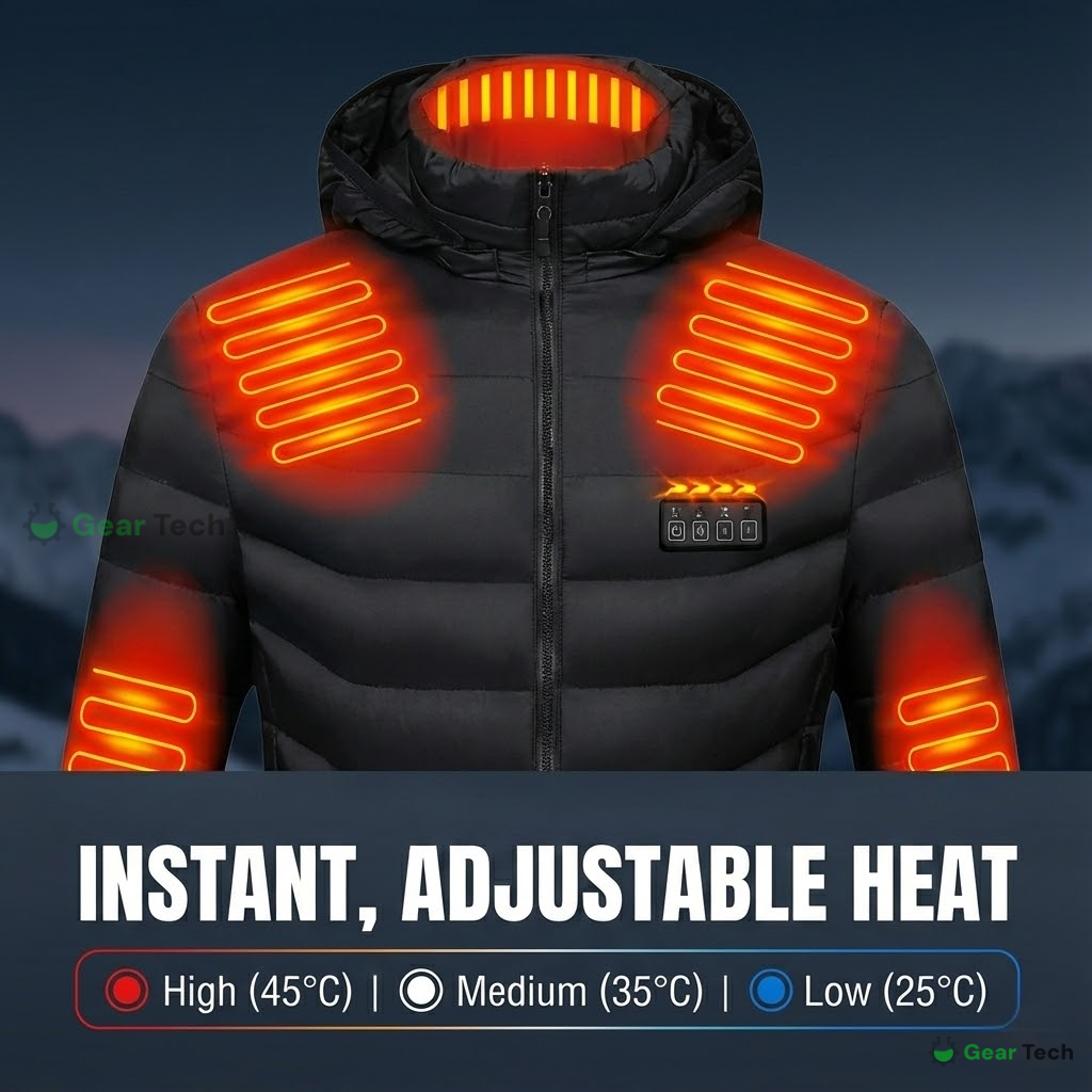 Heated Puffer Jacket | 21 Heating Zones, Adjustable Temperature & Lightweight for Winter Adventures