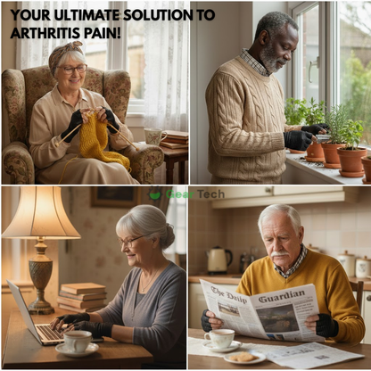 Copper Infused Arthritis Gloves for Finger Pain Relief | Open-Finger, Compression & Non-Slip Design for Pain Relief and Daily Activities