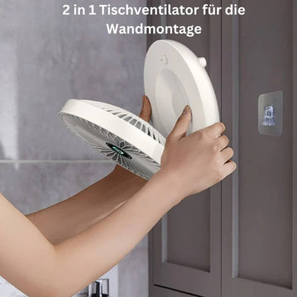 Portable Wall Fan | Multifunctional, USB Rechargeable & Whisper Quiet for Home, Office & Outdoor Use