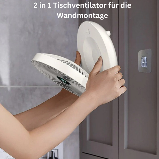 Portable Wall Fan | Multifunctional, USB Rechargeable & Whisper Quiet for Home, Office & Outdoor Use