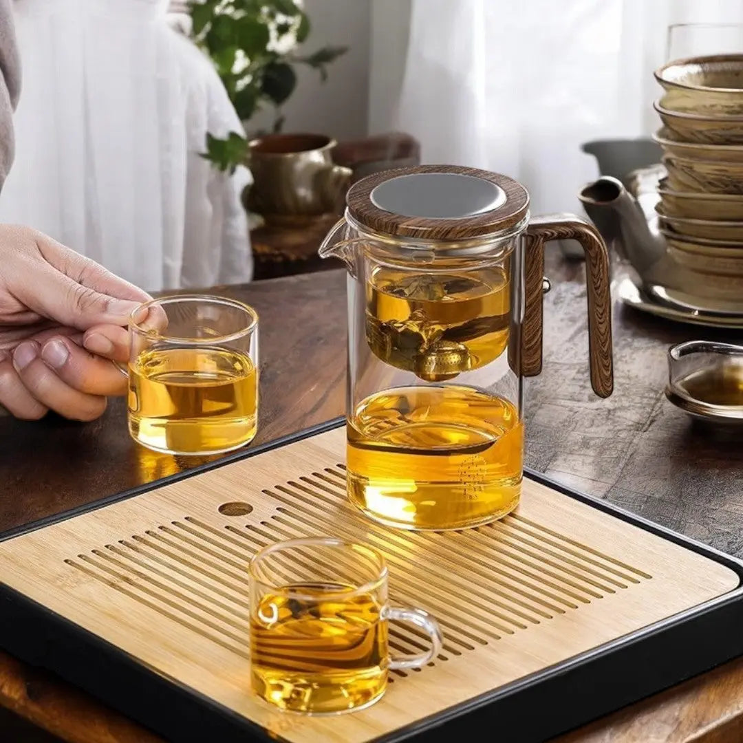 Magnetic Filtration Glass Teapot With Infuser | Premium Tea Strainer, Effortless Brewing & Ideal for Loose-Leaf and Herbal Teas