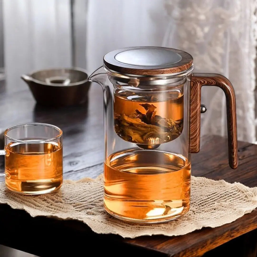 Magnetic Filtration Glass Teapot With Infuser | Premium Tea Strainer, Effortless Brewing & Ideal for Loose-Leaf and Herbal Teas