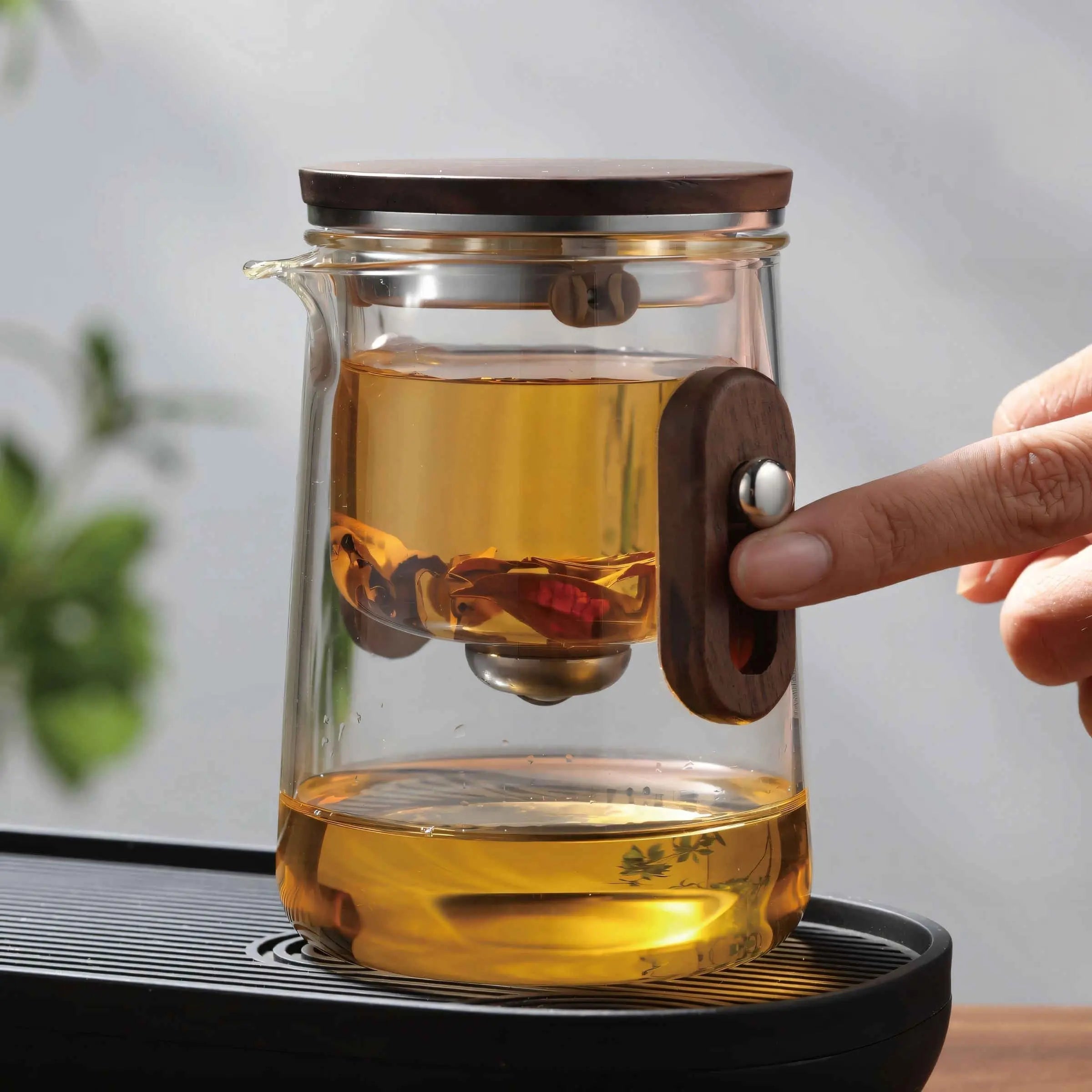 Travel Glass Tea Set with Cups | Compact Teapot With Infuser, Lightweight with Advanced Filtration for Camping & Outdoor Adventures