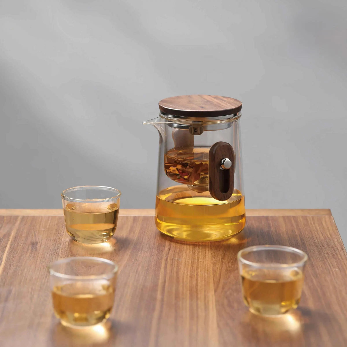 Travel Glass Tea Set with Cups | Compact Teapot With Infuser, Lightweight with Advanced Filtration for Camping & Outdoor Adventures