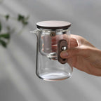 Travel Glass Tea Set with Cups | Compact Teapot With Infuser, Lightweight with Advanced Filtration for Camping & Outdoor Adventures