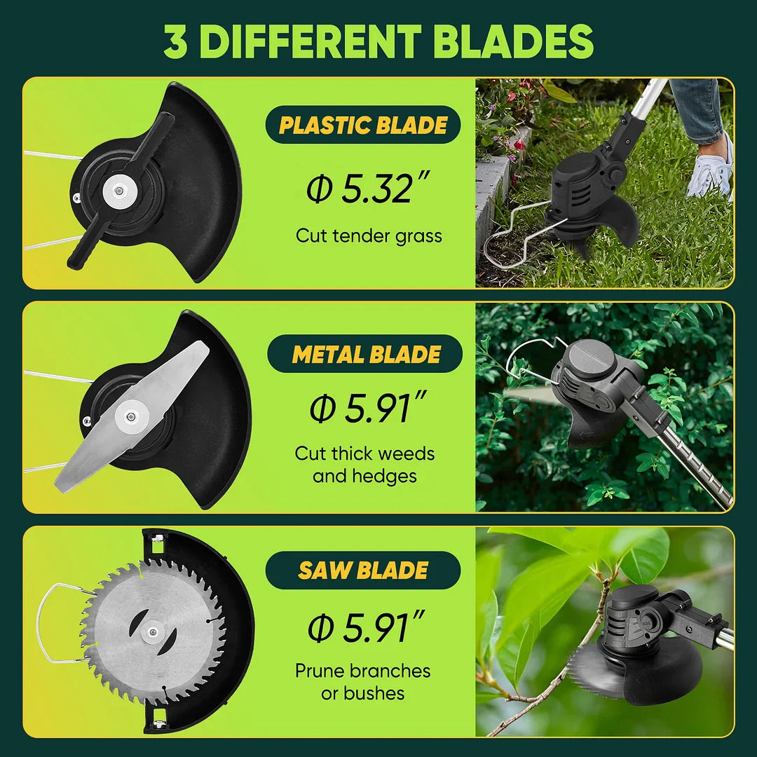 Heavy Duty Strimmer With Blades - Lawn Line Trimmer