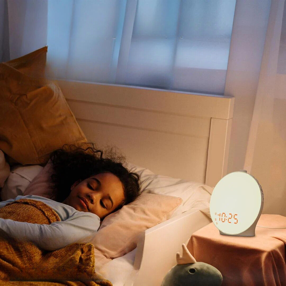 Luxury Sunrise Simulation Alarm Clock Lamp | Soothing Sounds, Mood Lighting & Double Alarm for Relaxing Mornings