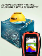 Echo Sounder Fishing Finder | Wireless, Depth & Temperature Display for Ice, Sea, Kayak & River Fishing