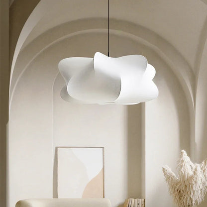 Wabi Sabi Silk Hanging Lamp - Japanese Style Pendant Light for Home Decor & Ambient Lighting