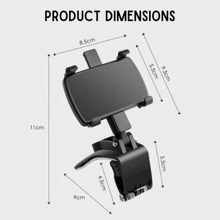 Adjustable Car Phone Holder | Anti-Slip Grip & Durable ABS for Safe Navigation and Hands-Free Calls
