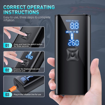 LumenPump Air Compressor – Cordless Tyre Pump for Quick & Efficient Car Tyre Inflation Anywhere