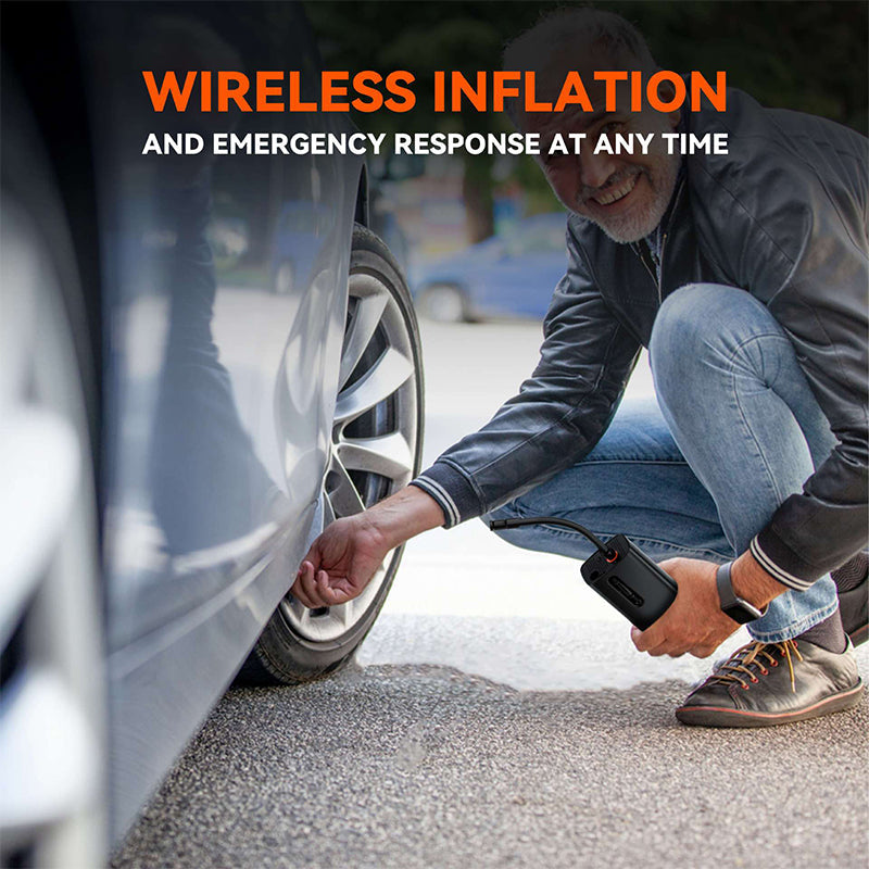 Portable Air Pump | Tire Inflator Portable 120 PSI, USB-C Rechargeable & Ideal for Cars, Bikes, Sports Balls & Emergencies