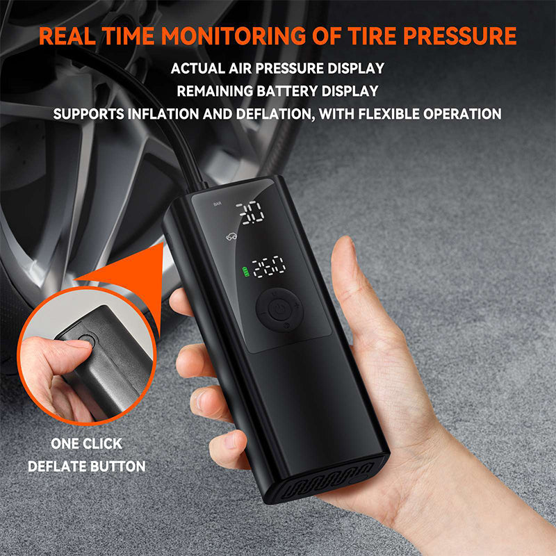 Portable Air Pump | Tire Inflator Portable 120 PSI, USB-C Rechargeable & Ideal for Cars, Bikes, Sports Balls & Emergencies