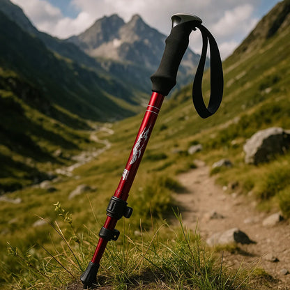 Adjustable Foldable Trekking Pole for Hiking, Backpacking & Outdoor Adventures - Lightweight Aluminum Design