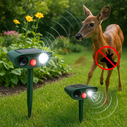 Solar-Powered Ultrasonic Deer Repeller - Effective Deer Deterrent for Gardens & Yards in 48 Hours