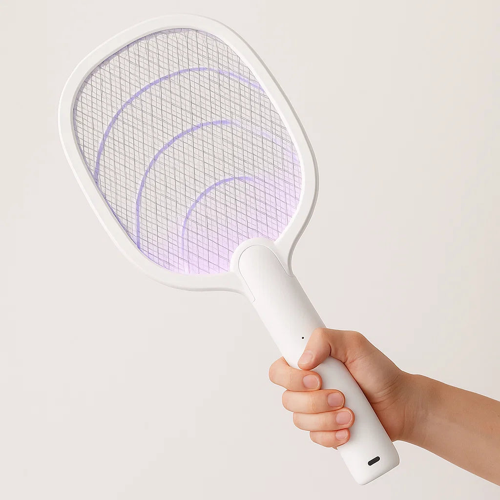 2-in-1 Electric Mosquito Swatter & Bug Zapper – 2500V USB Rechargeable Insect Killer Racket