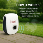 Ultrasonic Squirrel Repeller Device - Effective Pest Control to Deter Squirrels in 48 Hours for Gardens & Yards