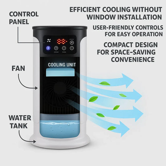 Portable Air Conditioner | Windowless, Energy Efficient & Ideal for Home Office and Dormitory Use
