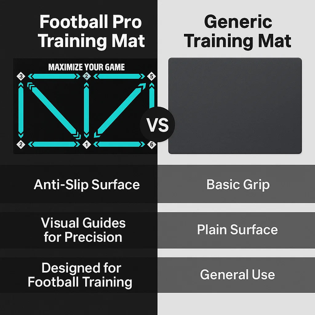 Football Pro Training Mat | Anti-Slip, 2x2m Space & Video Program for Skill Enhancement and Home Training