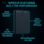 Miniature Voice Recorder – Small, Discreet, and Powerful Audio Capture | Perfect for Stealth Recording and Voice Activation