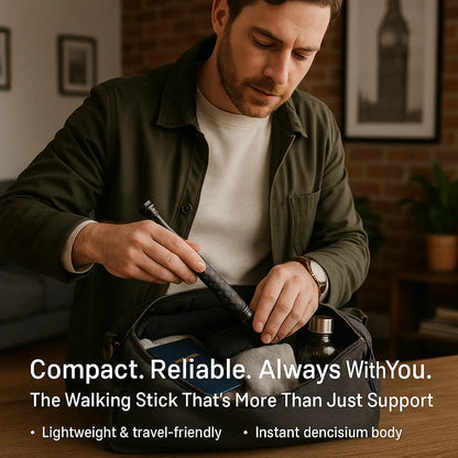 Automatic Self-Defense Walking Stick | Lightweight, Anti-Slip Grip & Compact for Hiking and Urban Safety