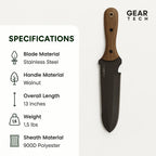 Hori Hori Classic Gardening Tool | Stainless Steel, Serrated Blade & Comfortable Walnut Handle for Digging and Weeding