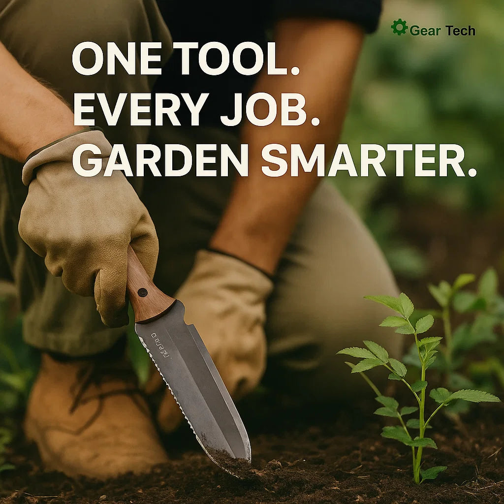 Hori Hori Classic Gardening Tool | Stainless Steel, Serrated Blade & Comfortable Walnut Handle for Digging and Weeding