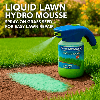 Liquid Lawn Hydro Mousse Spray On Grass Seed | Easy Application for Patchy Lawns & High-Traffic Areas