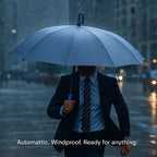 Wind-Resistant Automatic Folding Umbrella with Large Buckle Handle – Compact & Durable