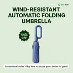 Wind-Resistant Automatic Folding Umbrella with Large Buckle Handle – Compact & Durable
