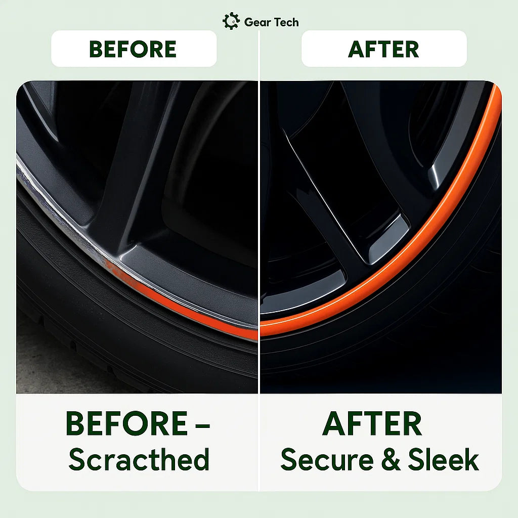 Car Rim Spray Protector Wheel Rim Protector | High Adhesion, Easy Installation & Curb Scrape P ...