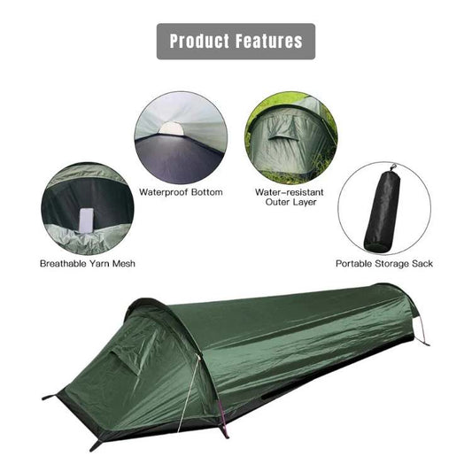 Ultralight Single-Person Camping Tent | Waterproof, Windproof & Ideal for Hikers and Backpackers