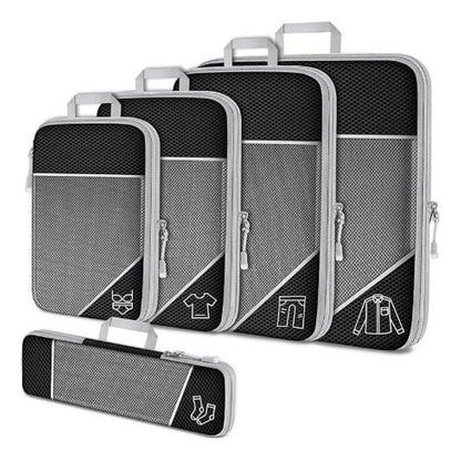 Compression Packing Cubes | Maximise Space by 60%, Lightweight & Durable for Travel, Hiking, Camping & Road Trips