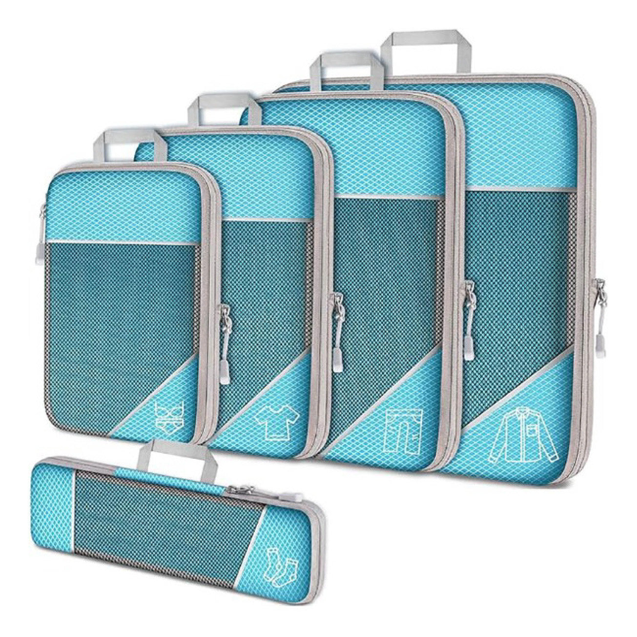 Compression Packing Cubes | Maximise Space by 60%, Lightweight & Durable for Travel, Hiking, Camping & Road Trips
