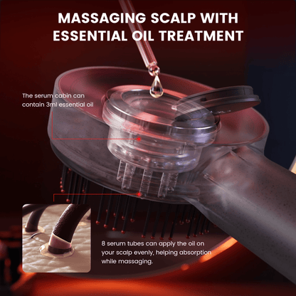 Scalp Massaging Brush with Red Light Therapy | Promotes Hair Growth & Relieves Scalp Tension for Healthier Hair