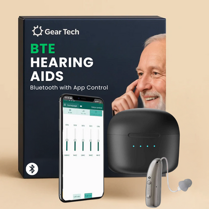 BTE Digital Hearing Aids – Rechargeable Behind the Ear Hearing Amplifiers with Noise Cancelling & Volume Control
