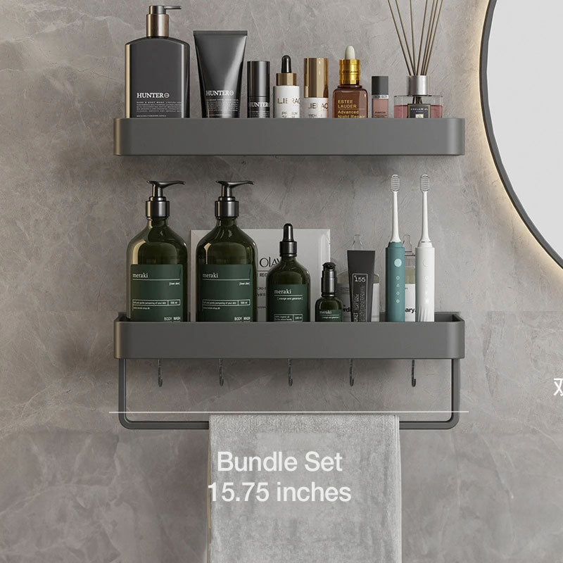 Small Bathroom Shelve - Self-Adhesive Installation and Towel Holder