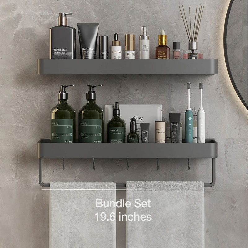 Small Bathroom Shelve - Self-Adhesive Installation and Towel Holder