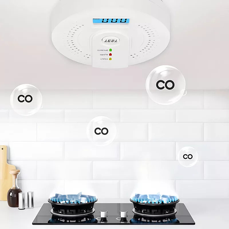 Carbon Monoxide Detector | Reliable Alarm Sensor with LCD Display for Home Safety