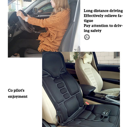 Massage Chair Pad with Heat | 8 Massage Modes, Deep Tissue Relief & Portable for Home and Car Use