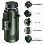 Compact 600x Ultra-Zoom Monocular | HD Lens, Lightweight & Perfect for Hiking, Birdwatching, and Sports Events