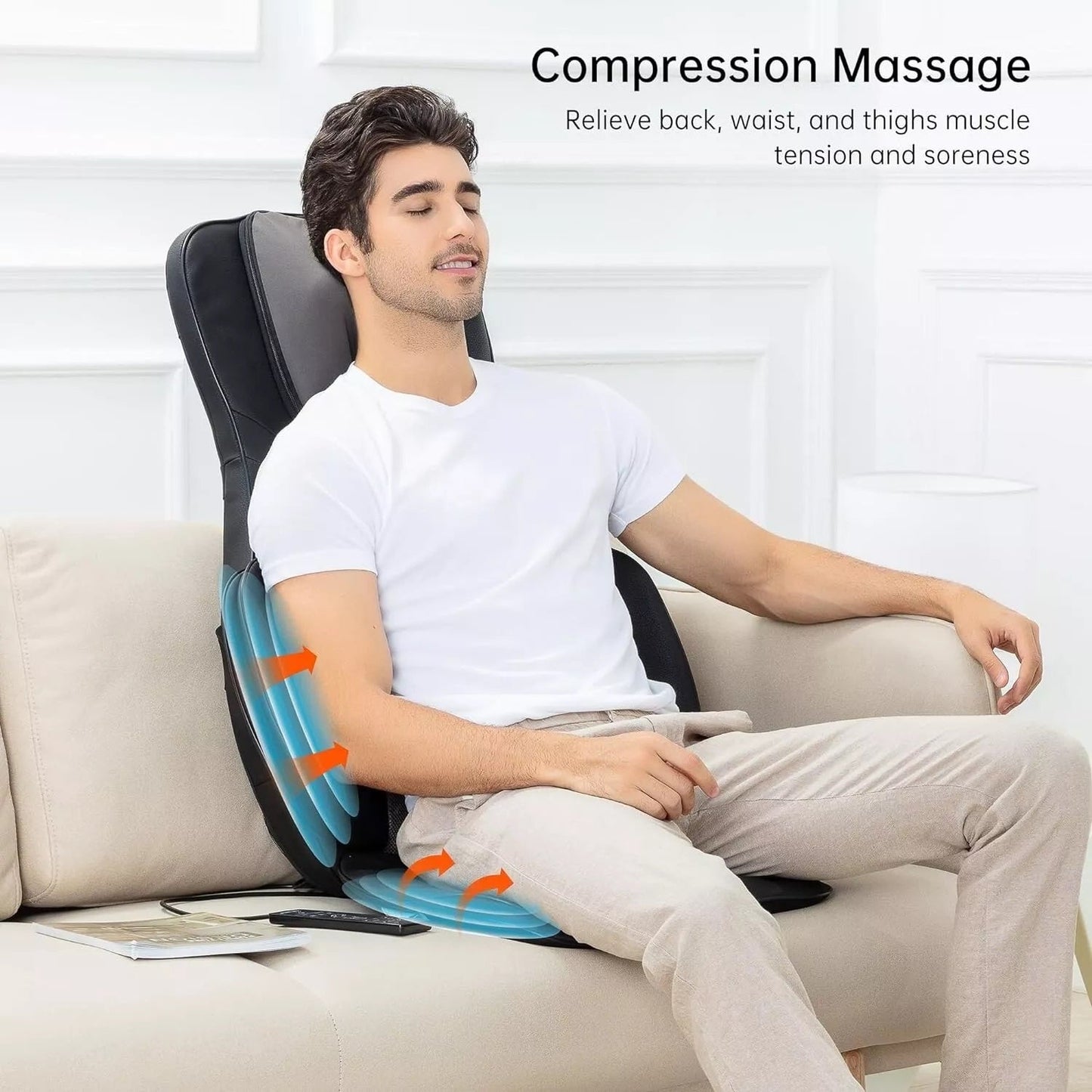 Shiatsu Back Massager with Heat | Ergonomic, Portable & Ideal for Home or Office Relaxation