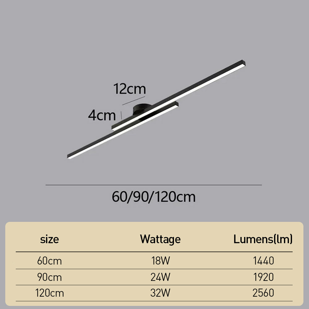 Modern Aluminium Semi Flush Mount LED Ceiling Light | Minimalist Design for Living Room. Bedroom & Hallway