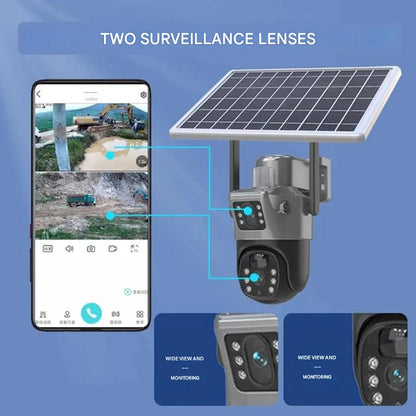 Wireless 4K Security Camera | Dual Lens, 10x Zoom & Solar-Powered for Home Surveillance