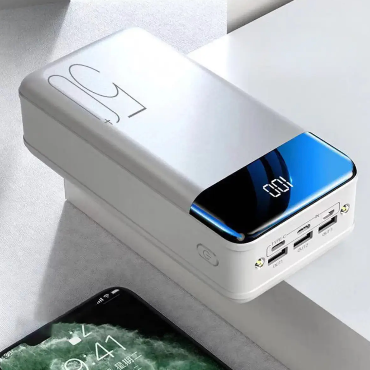 100,000mAh Portable Power Bank | Super Fast Charging, Universal Compatibility for Travel, Camping & Emergencies