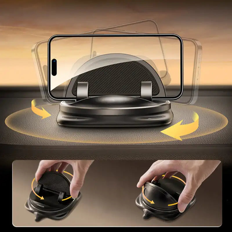 Car Phone Mount 360° Rotating – Adjustable Dashboard & Air-Vent Mobile Holder