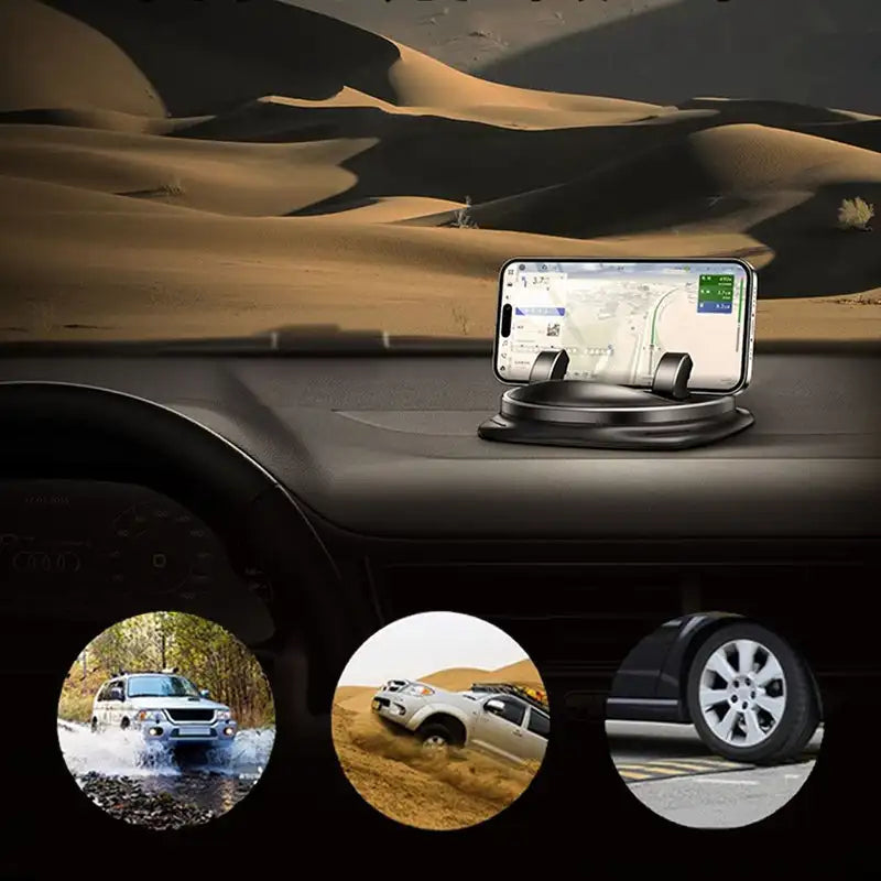 Car Phone Mount 360° Rotating – Adjustable Dashboard & Air-Vent Mobile Holder