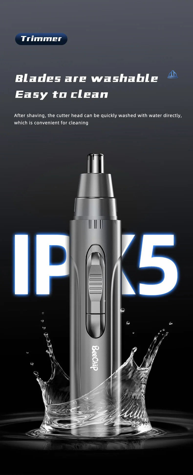 Ear and Nose Clippers – Rechargeable Precision Trimmer for Men & Women