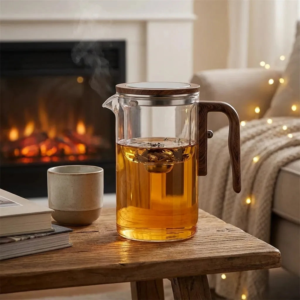 Magnetic Filtration Glass Teapot With Infuser | Premium Tea Strainer, Effortless Brewing & Ideal for Loose-Leaf and Herbal Teas
